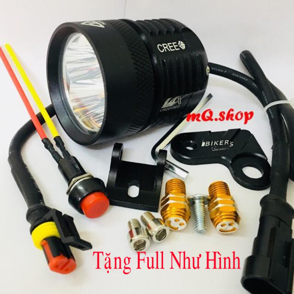 Đèn led trợ sáng L6x Hàng cao cấp,tặng pát+công tắc. kính tím