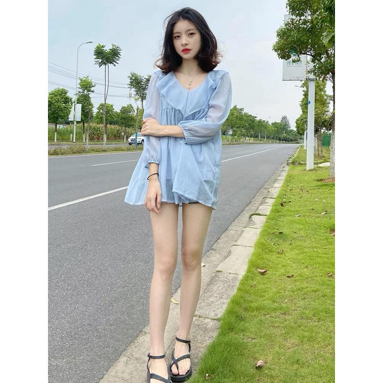 Áo babydoll chất voan lụa tiểu thư