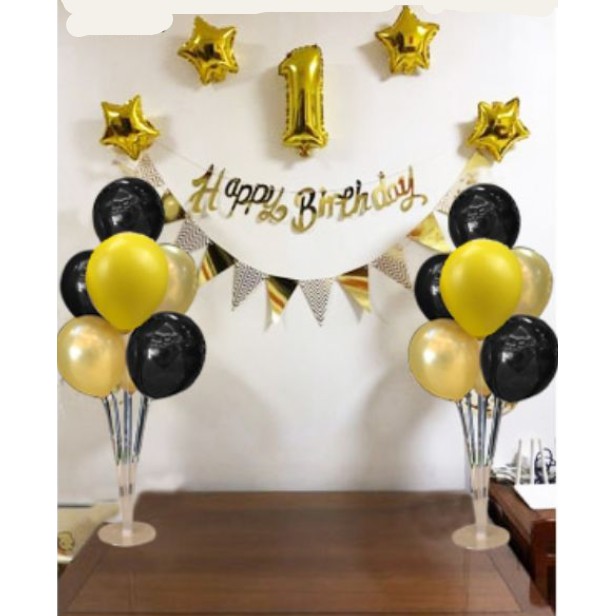 Set bong bóng sinh nhật số tuổi trụ bóng (inbox màu bóng)