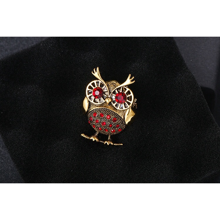 New Rhinestone Owl Brooches for Women Vintage Fashion Animal Brooch Pin Kids Gift Small Jewelry
