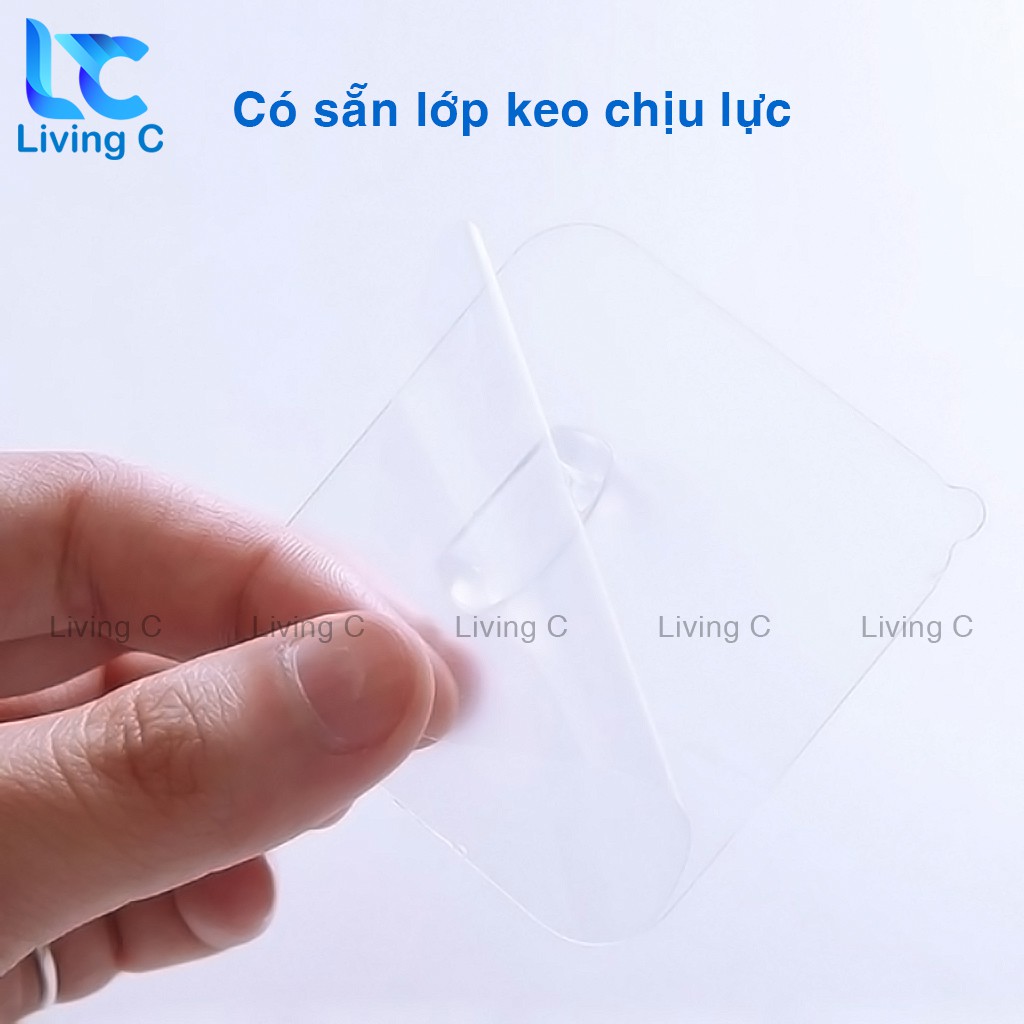 Móc dán tường treo dây điện phích cắm điện thoại dán tường Living C , bộ 5 móc treo đa năng dán tường _B25