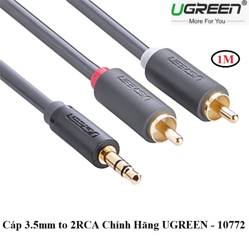Cáp Audio 3.5mm Male To 2RCA Male Dài 0.5m UGREEN 20779 - AV116