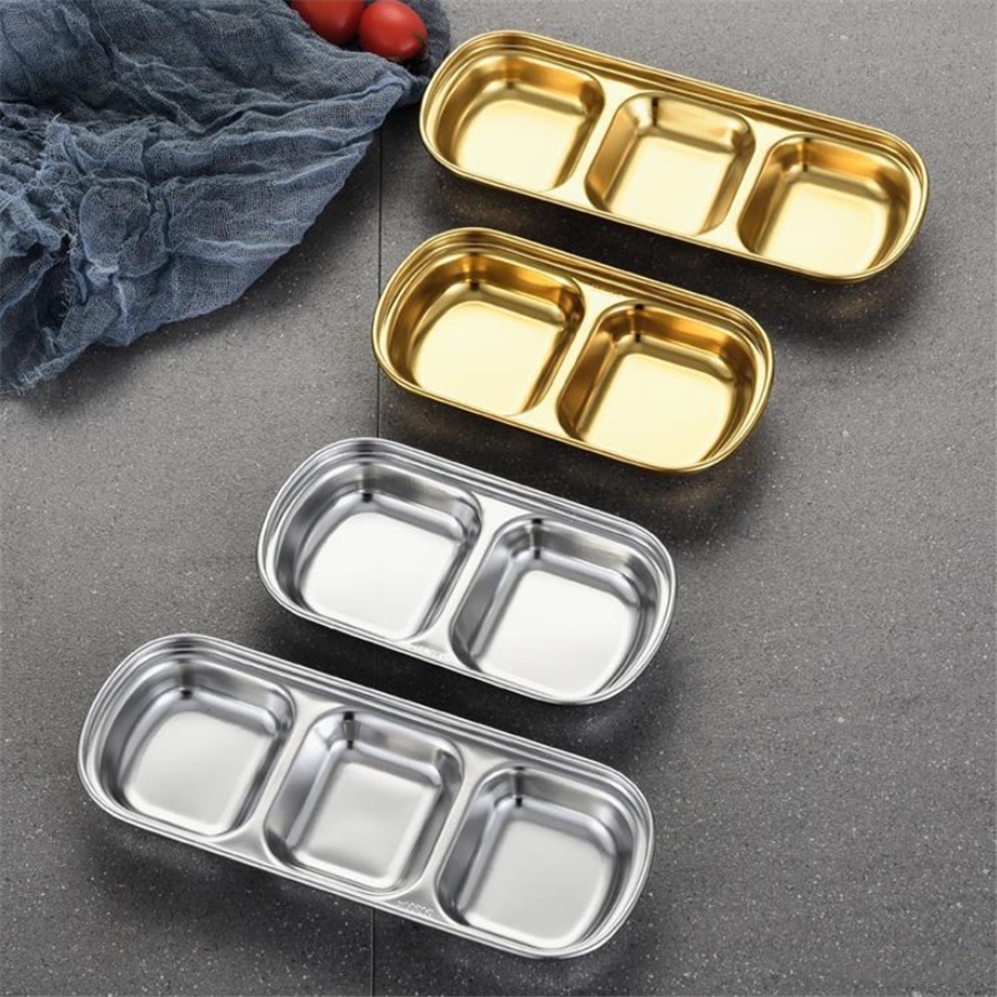 Khay gia vị inox 304 khay đựng đồ nhà bếp giấm sáng tạo nước tương muối đĩa thức ăn món ăn bộ đồ ăn
