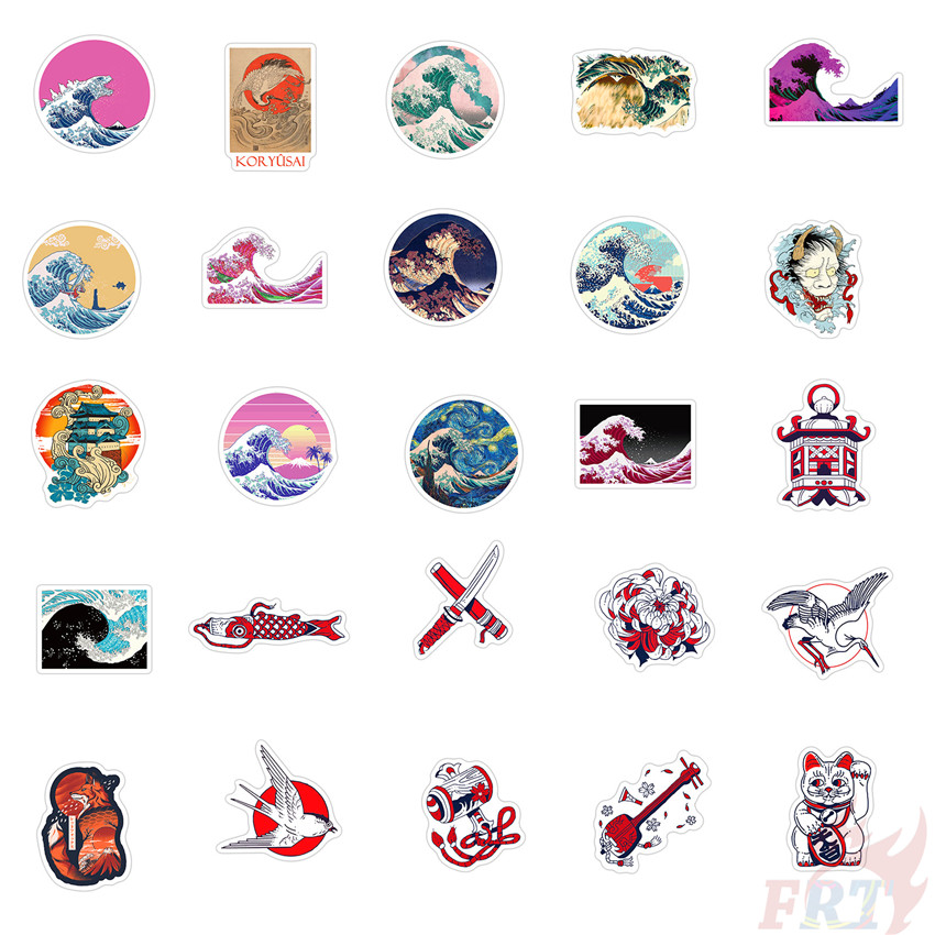 ❉ Ukiyoe - The Great Wave off Kanagawa Stickers ❉ 100Pcs/Set Waterproof DIY Fashion Doodle Decals Stickers