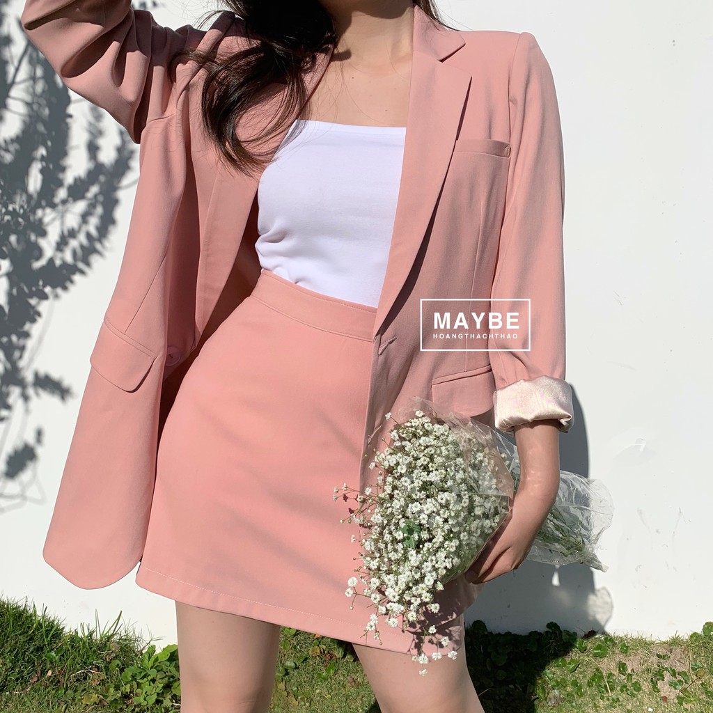 [Mã FAMALLT5 giảm 15% đơn 150k] Blazer set hồng pastel Mayberoom | WebRaoVat - webraovat.net.vn