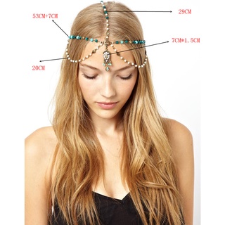 Vòng đội đầu headchain hột xanh phong cách boho (CÓ SẴN - HOẢ TỐC)