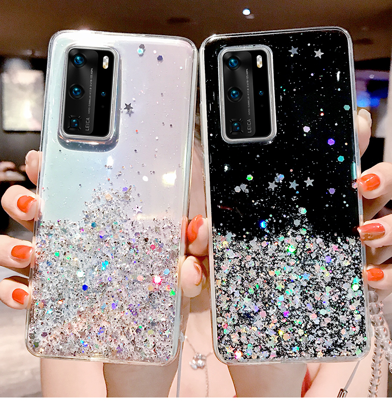 Ốp điện thoại mềm mẫu ngôi sao lấp lánh cho Samsung Galaxy S21 Ultra 5G S20 FE S21+ Note 20 Ultra S21 Plus M31s M21 M51