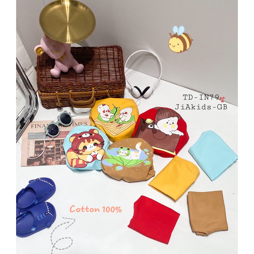 Bộ Dài Tay COTTON 100% MINKY MOM Phối Tay Áo Trắng In Hình Cho Bé TD-IN79