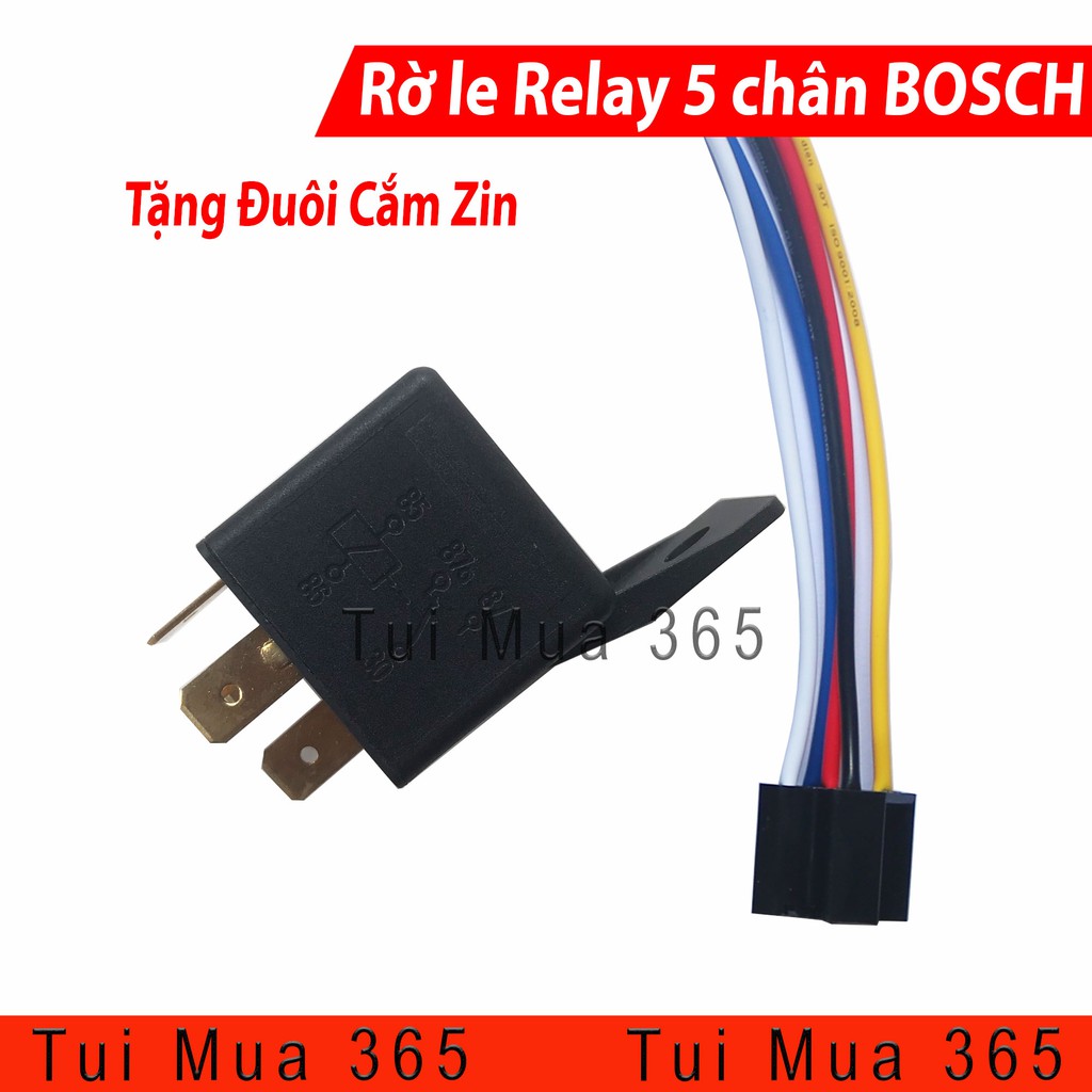 Rờ le Relay 5 chân BOSCH + Tặng Đuôi Cắm Zin