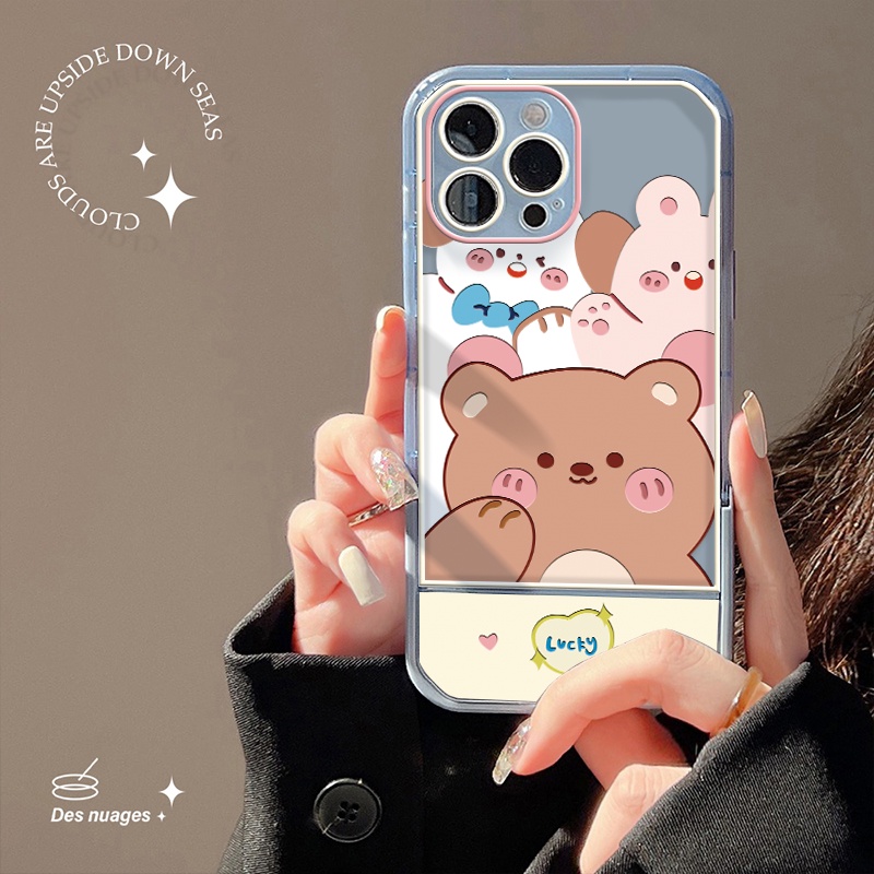 Ốp Điện Thoại Silicon TPU Mềm Trong Suốt Chống Sốc Có Giá Đỡ Cho iPhone 13 12 11 Pro X XR XS Max SE 2020 6 6S 7 8 Plus
