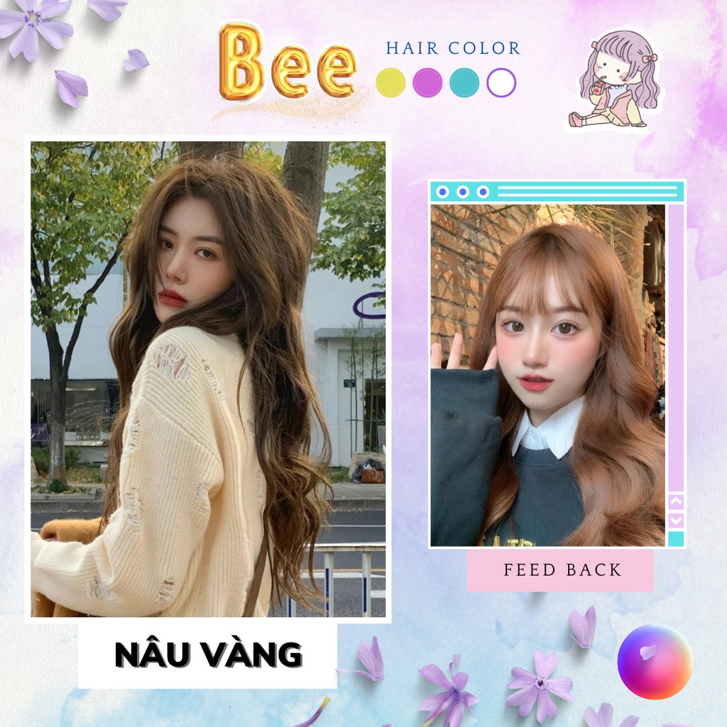 Thuốc nhuộm tóc màu NÂU VÀNG không tẩy | Bee haircolor, Beehaircolor