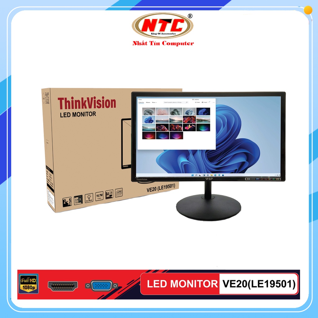 Màn hình máy tính LCD 19.5&quot; VSP VE20 (LE19501) - kết nối VGA / HDMI (Đen) - Nhất Tín Computer