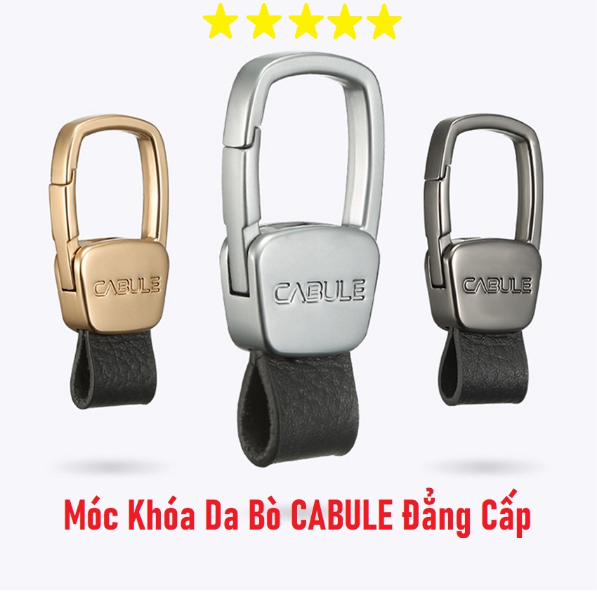 Móc khoá da bò cao cấp Cabule đa năng cho xe ô tô,chất liệu hợp kim,da bò siêu dày,không còn lo lạc mất chìa khoá