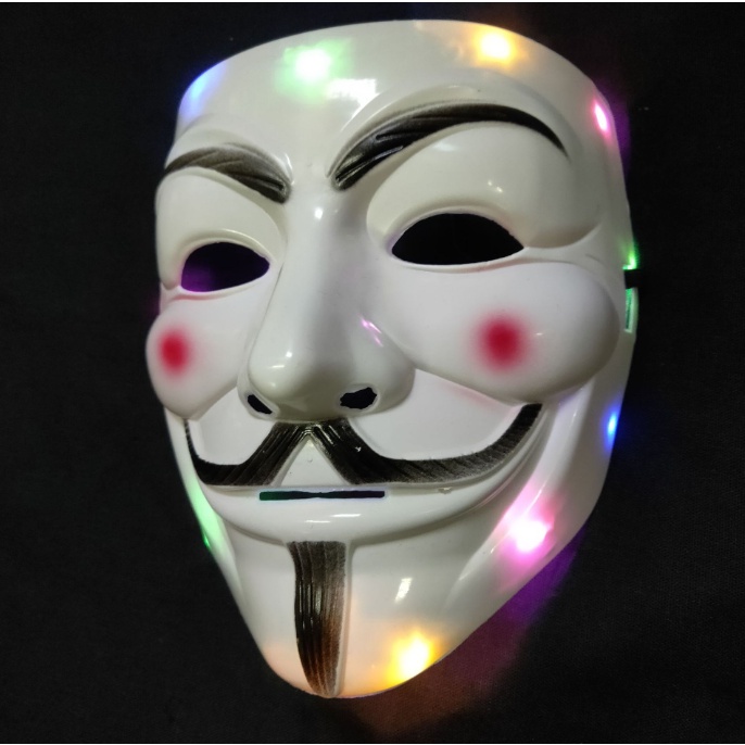 [Loại Đẹp] Mặt nạ Hacker mặt nạ Anonymous hóa trang  Halloween Trắng Đen