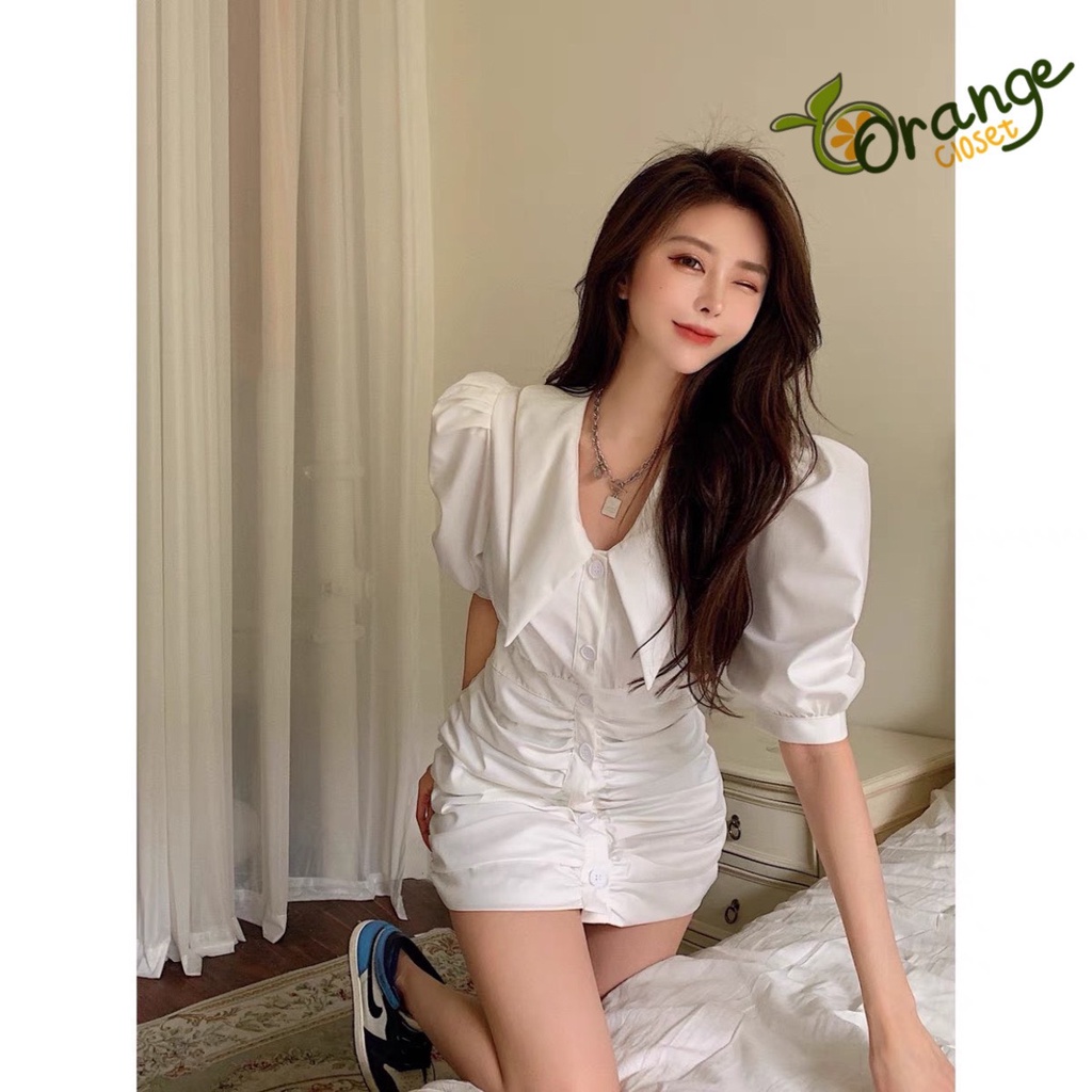 Đầm body cổ sơ mi nút bọc cao cấp . chất liệu xô đũi lụa loại 1 . Váy dự tiệc ôm sexy cho nữ sang chảnh ( OR23303 )
