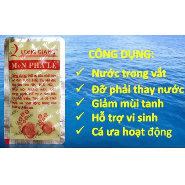 Men Vi Sinh Long Giang Giúp Làm Trong Nước Bể Cá- Men Pha Lê gói 5gr