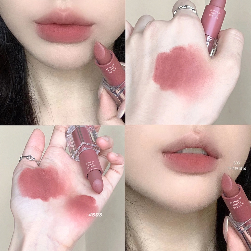 Son Môi Cappuvini Màu Lì Lãng Mạn Màu Trắng Đào