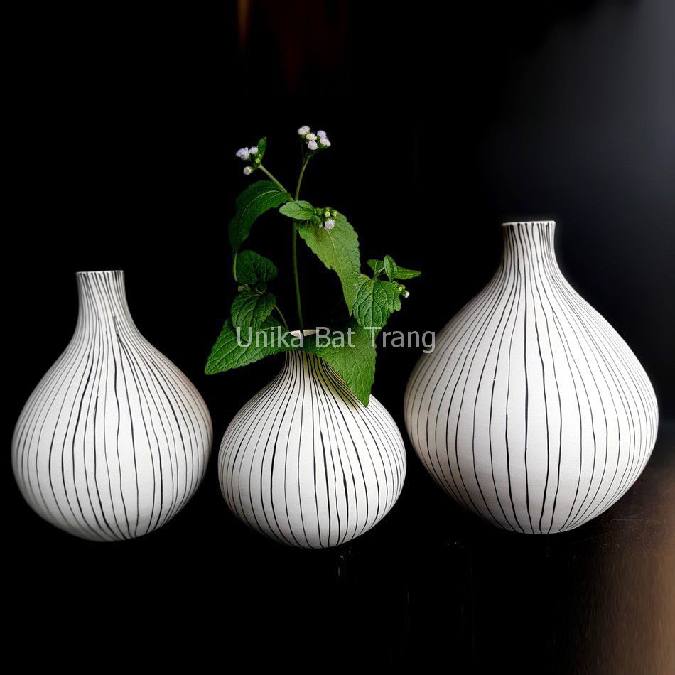 Bộ Bình Trang Trí - Bộ Bình Hoa - Home Decor (mỗi bộ 3 cái) - Gốm Sứ Bát Tràng - Đẹp và đẳng cấp