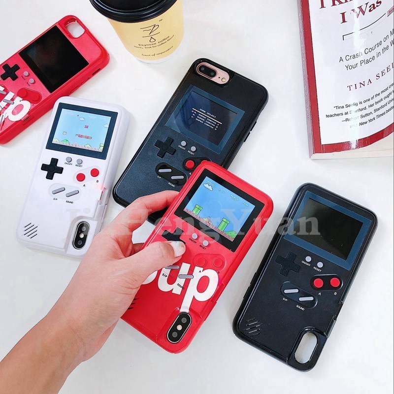 Ốp điện thoại tích hợp máy chơi game màn hình màu cho IPhone 6 6S 7 8 Plus X XS MAX XR 11 11Pro 11Promax 12 12pro 12promax case