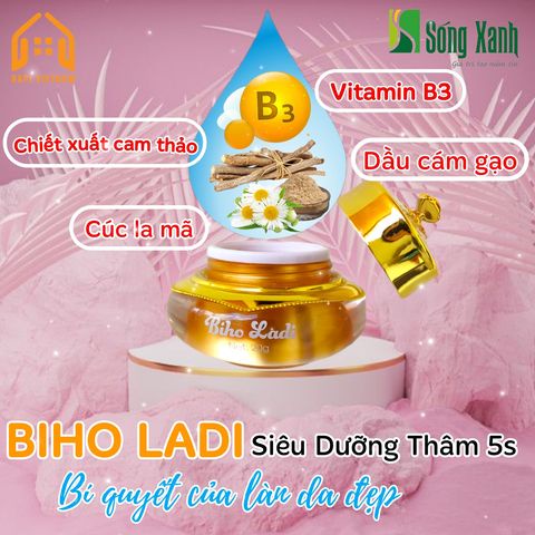 BIHO LADI Siêu Dưỡng Thâm 5S 20gr, Giảm Thâm Nạch Mông Bẹn (biholadi, biho lady)