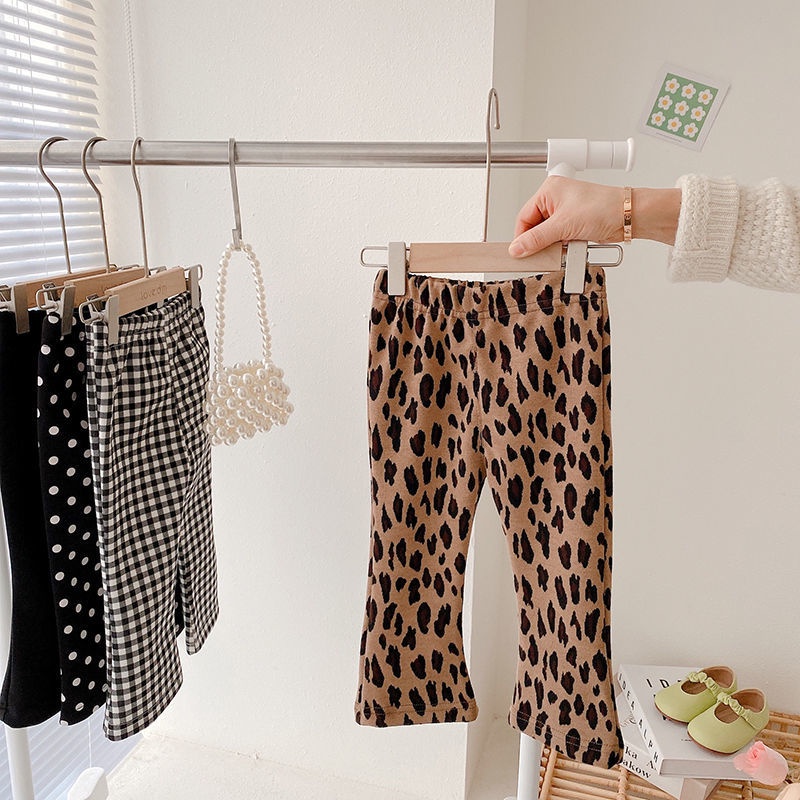 [Babycat] Quần Ống Rộng Họa Tiết Da Báo Phong Cách Hàn Nhật Nhật Bản Thời Trang Mùa Xuân Cho Bé Gái 0-6 Tuổi