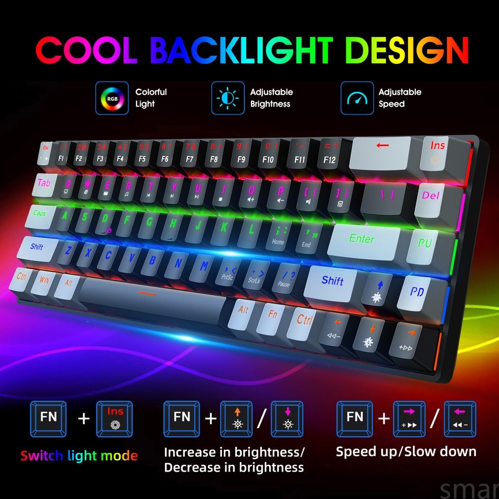 Ready V800 Mechanical Keyboard Blue Axis Red Axis 68key Dualcolor RGB