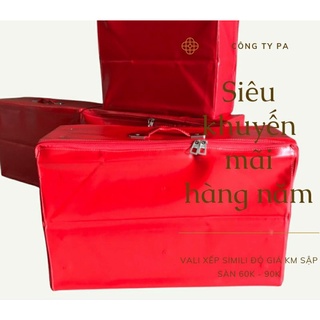 Vali xếp đựng váy cưới đỏ ( chất liệu simili), túi đựng váy cưới