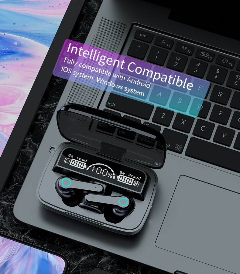 Tai nghe không dây M19-19 Tws kết nối Bluetooth 5.1 có Mic