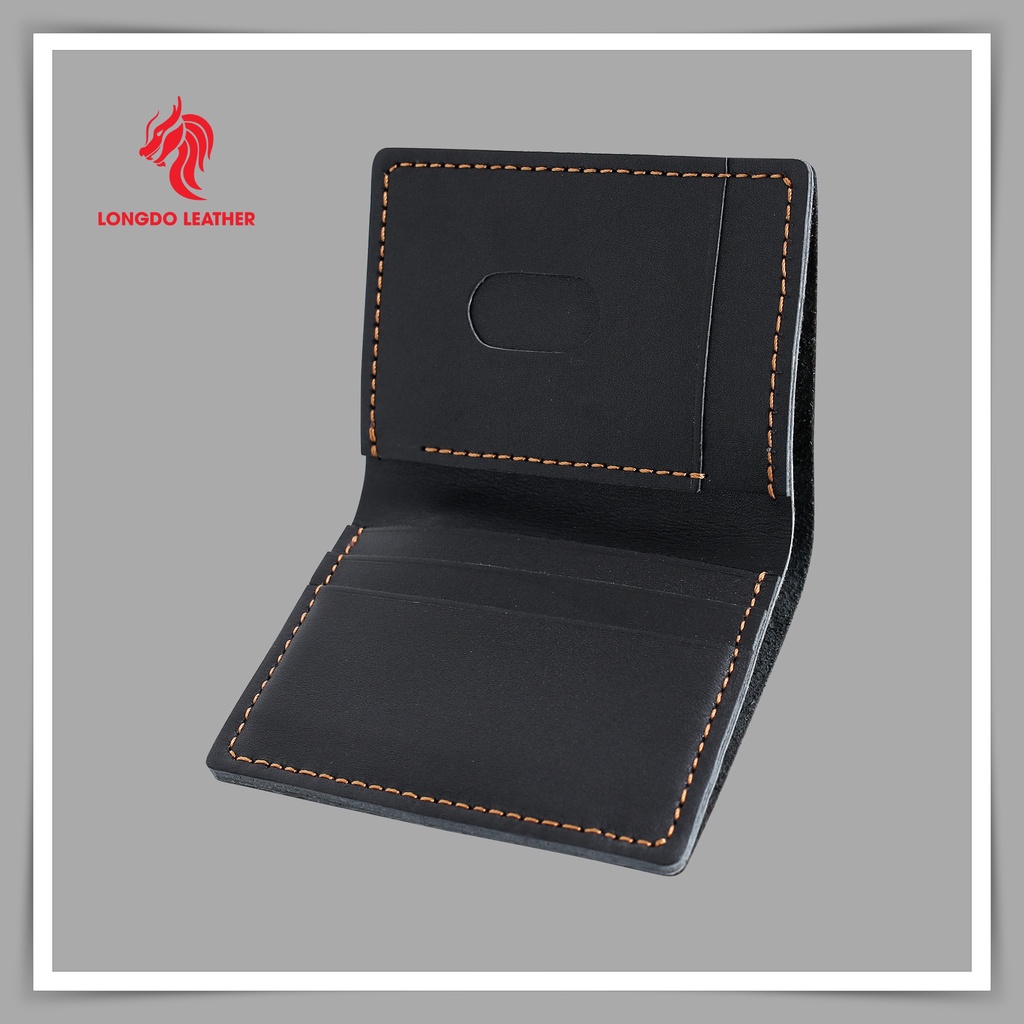 Ví da nam dáng đứng cao cấp da bò thật - Bảo hành 5 năm - Hàng chính hãng thương hiệu Longdo Leather - BD04