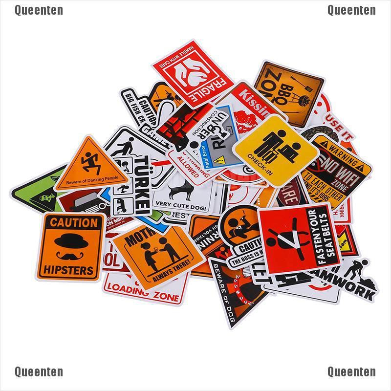 Set 50 miếng dán cảnh báo nhắc nhở đa dụng chống thấm nước