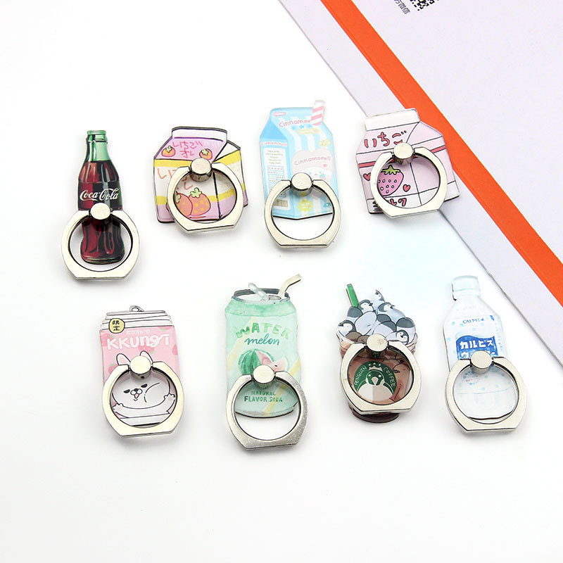 New Cartoon Soft Drinks Coffee Milk Cocacola Shaped Summer Style Cell Phone Ring Bracket Desktop Phone Holder Dây điện thoại di động