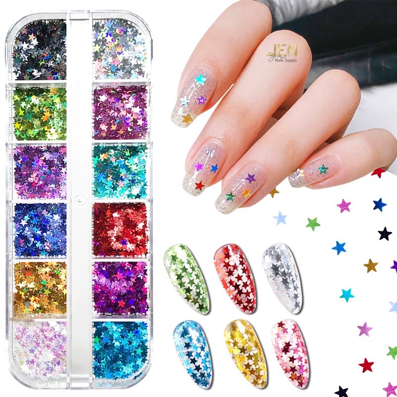 Sequin kim tuyến ngôi sao trang trí móng