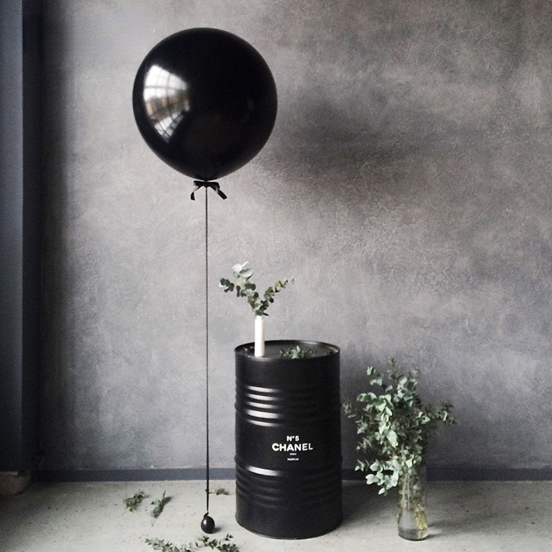 Bong Bóng Latex Màu Đen Cỡ Lớn 36&quot; 12&quot; Dùng Trang Trí Sự Kiện