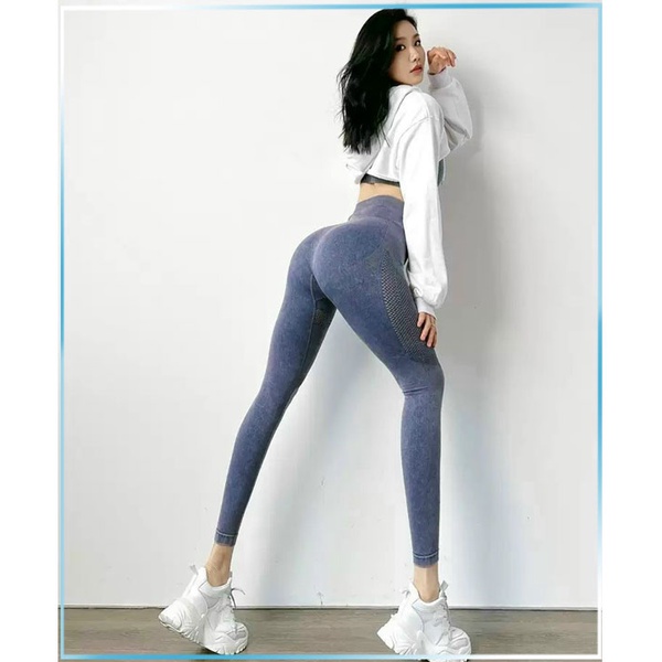 Quần Legging Dài Tập Thể Thao QS Tím Cao Cấp – Thun Dệt Quảng Châu - Quần Thể Thao Nữ Mẫu Mới