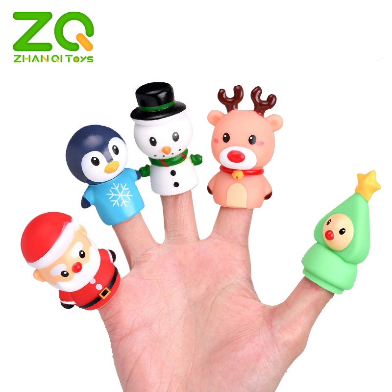 Set 5 con rối đeo ngón tay ZHAN QI TOYS hình động vật hoạt hình dễ thương cho bé