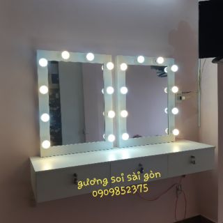 Gương soi bàn trang điểm gắn đèn led