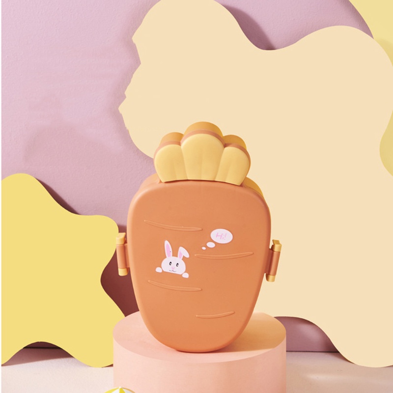 Hộp Đựng Cơm Trưa Thiết Kế Nhỏ Gọn Màu Trơn Dễ Thương Kèm Chốt Tiện Dụng Cho Học Sinh