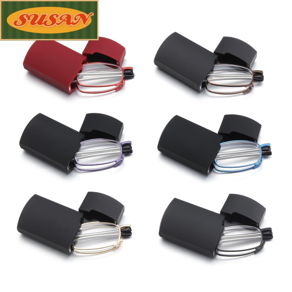 SUSANS Kính đọc sách gấp di động Có hộp đựng kính 1.0-4.0 kính cận thị