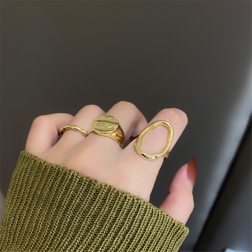 Bộ 1/3 Nhẫn Đính Đá Thời Trang Cho Nữ