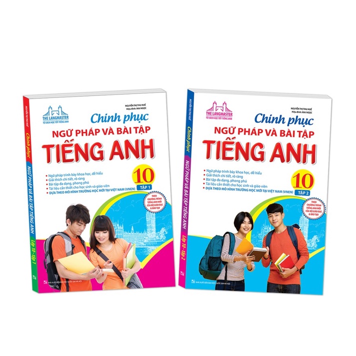 Sách - Combo 2c Chinh phục ngữ pháp và bài tập tiếng Anh lớp 10