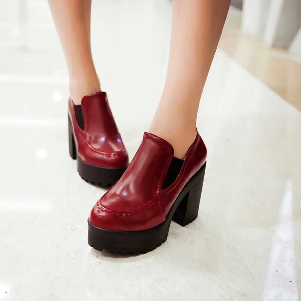 IELGY Giày Bốt Cao Gót 9cm Mũi Tròn Màu Sắc Thời Trang Cho Nữ