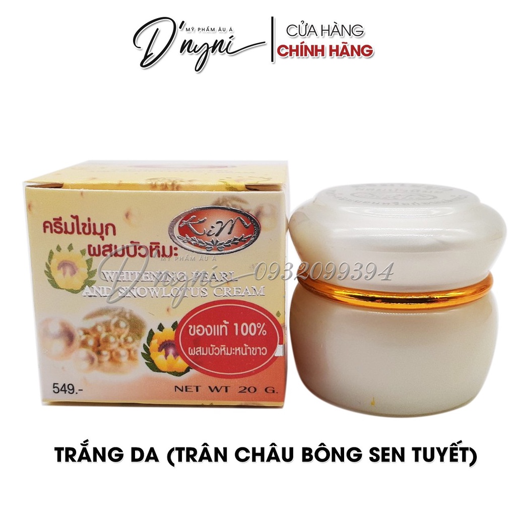 Kem KIM Dưỡng Trắng Da WHITENING PEARL AND SNOWLOTUS CREAM 20 g Thái Lan