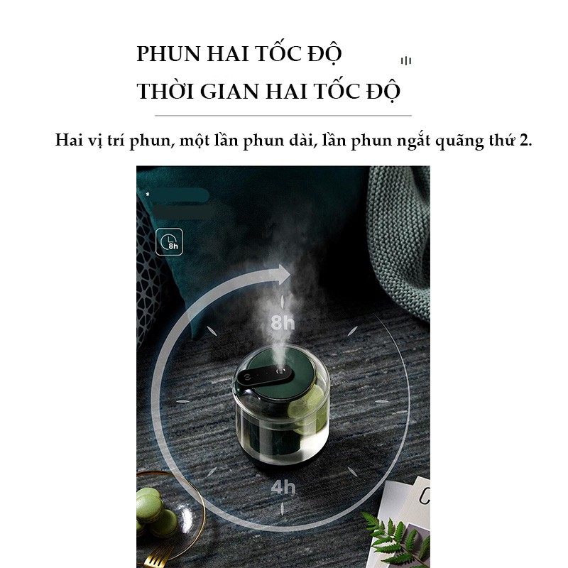 MÁY PHUN SƯƠNG KHUẾCH TÁN TINH DẦU TẠO ẨM - TẠO MÙI THƠM, có đèn ngủ, dung tích 1000ml, cáp sạc USB