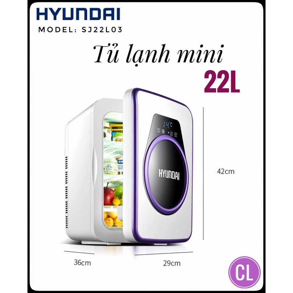 [Mã 229ELSALE hoàn 7% đơn 300K] Tủ lạnh Mini Huyndai SJ22L03_Hàng nội địa