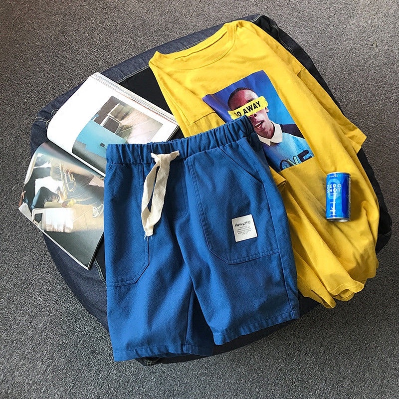 Quần Short Nam Màu Hồng Siêu Mỏng Phong Cách Harajuku Thời Trang Mùa Hè