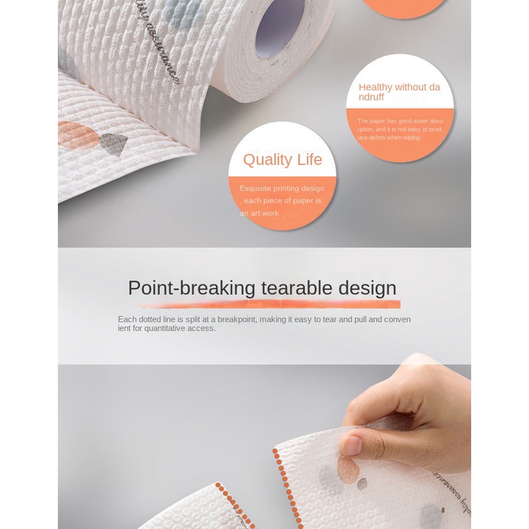 Cuộn Khăn Giấy Lau Chén Đĩa Hai Công Dụng Dùng Một Lần Cho Nhà Bếp