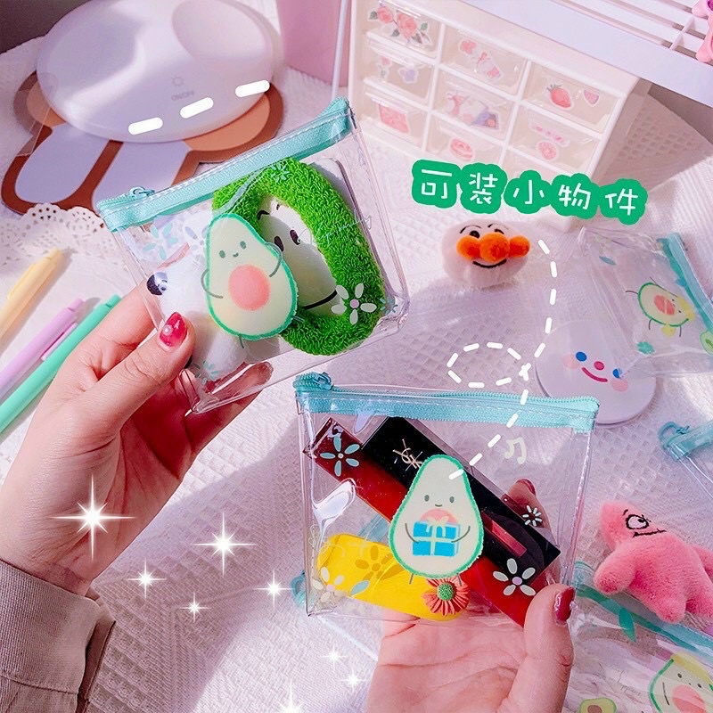Túi Mini Tiện Dụng Trong Suốt Chống Thấm Nước Hình Trái Bơ