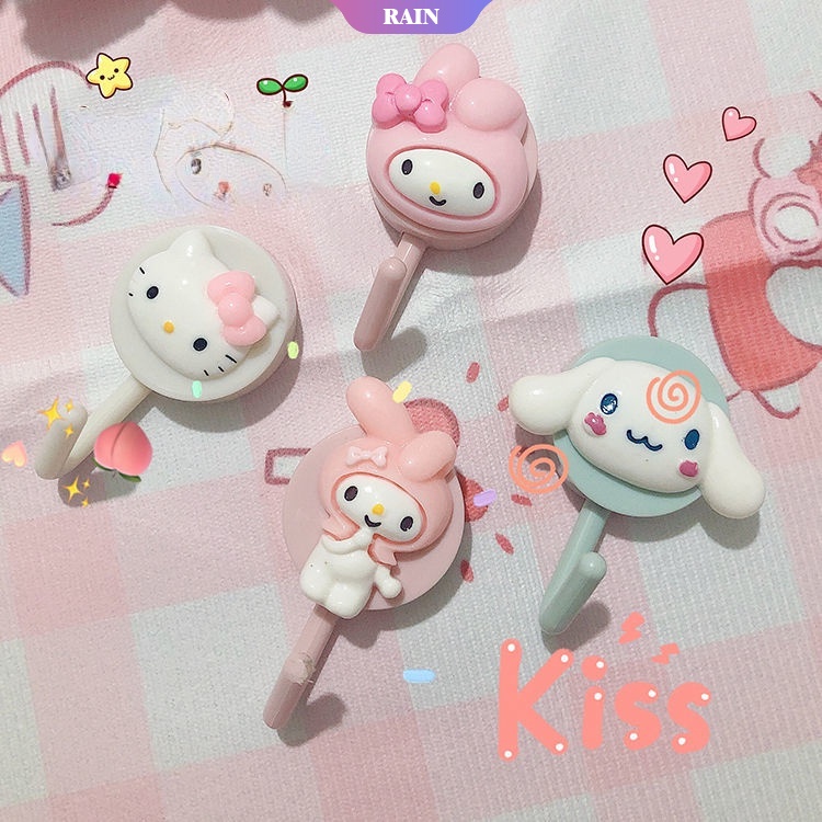 1 Móc Treo Chìa Khóa Dán Tường Bằng Nhựa Hình Cinnamoroll Hello Kitty Dễ Thương Trang Trí Nhà Cửa