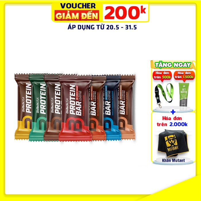 Thanh Bánh Protein Bar BiotechUSA – Hộp 20 Thanh