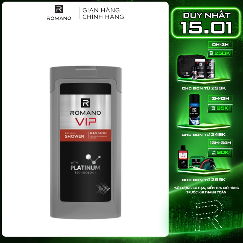 Sữa tắm cao cấp Romano Vip 180g Passion